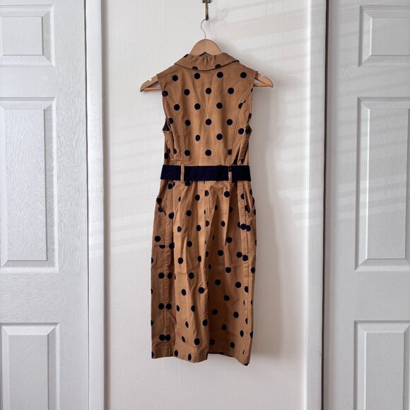 Boden Edith Midi Dress Camel Polka Dot - Picture 8 of 9